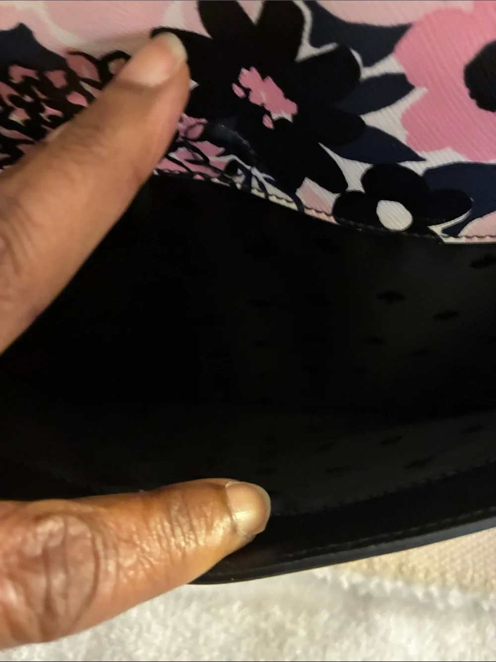 kate spade 15in pink &Black Dahlia Floral Laptop Sleeve-durable textured PVC-NWO